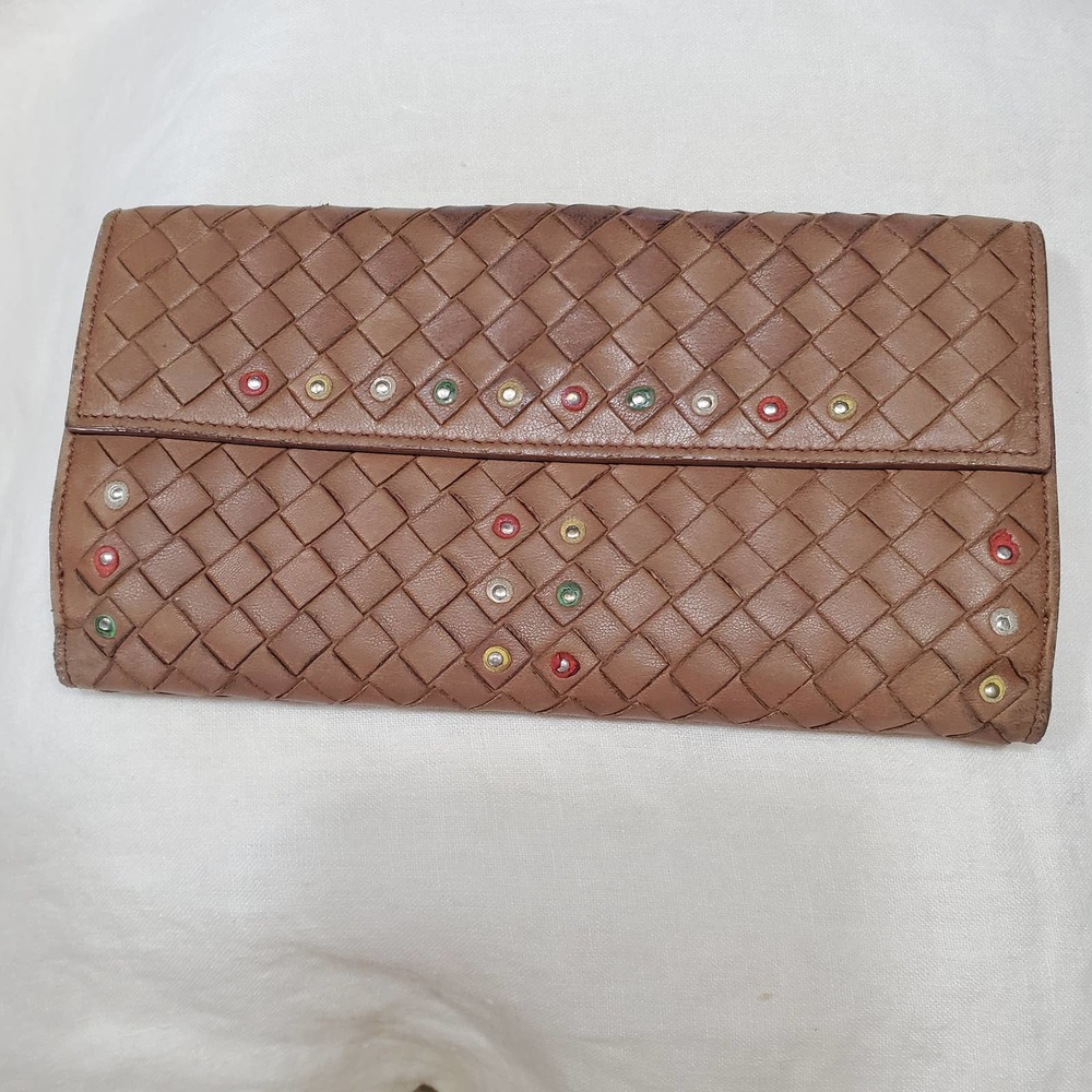 Bottega Veneta Brown Intrecciato Leather Wallet
